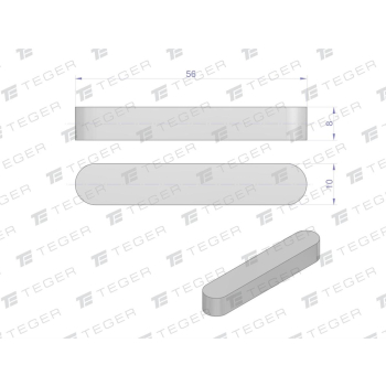 Wpust pryzmatyczny 10x8x56 TEGER,-118588