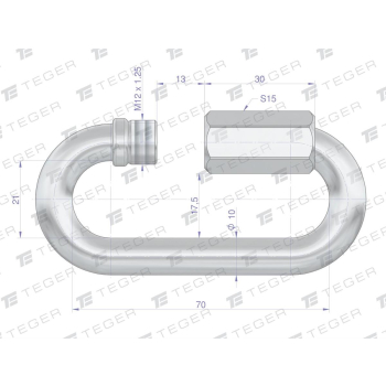 Ogniwo skręcane 10mm TEGER,-118861