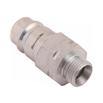Szybkozłącze hydrauliczne wtyczka z eliminatorem ciśnienia M18x1.5 gwint zew. EURO (9100818W) (ISO 7241-A) Waryński 