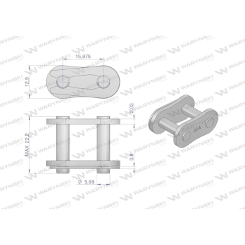 Zamek łańcucha wzmocniony Z10A-1 ANSI A 50 (R1 5/8) Waryński ( sprzedawane po 10 )-12058
