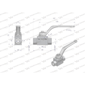 Zawór kulowy hydrauliczny 2-drogowy 2/2 - 1/4