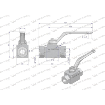 Zawór kulowy hydrauliczny 2-drogowy 2/2 - 1/2