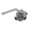 Zawór kulowy hydrauliczny 3-drogowy 3/2 M22x1.5 15L z otworami mocującymi 500 bar Waryński-12555