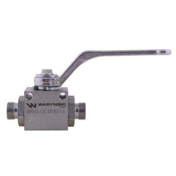 Zawór kulowy hydrauliczny 3-drogowy 3/2 M18x1.5 12L z otworami mocującymi 500 bar Waryński-12551