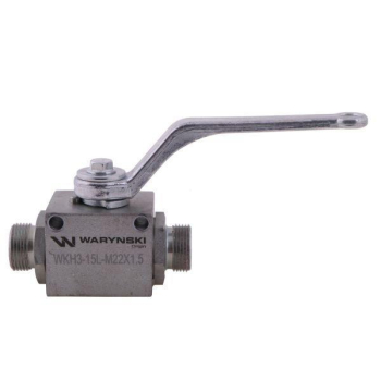 Zawór kulowy hydrauliczny 3-drogowy 3/2 M22x1.5 15L z otworami mocującymi 500 bar Waryński-12554