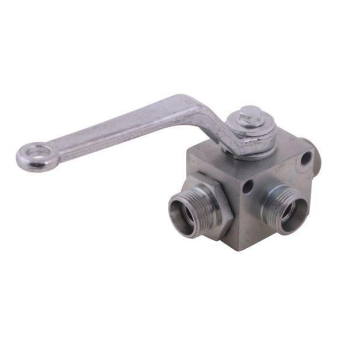 Zawór kulowy hydrauliczny 3-drogowy 3/2 M22x1.5 15L z otworami mocującymi 500 bar Waryński-12555