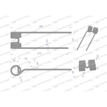 Palec przetrząsarka prawy zastosowanie Kuhn WARYŃSKI W-58740700-12612