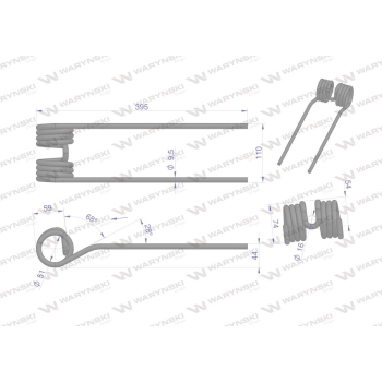 Palec przetrząsarka zastosowanie Kuhn WARYŃSKI W-57609000-12621