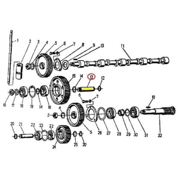 Oś koła pośredniego 950421 C-360/Zetor-1267