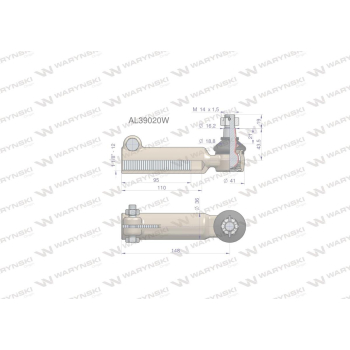 Przegub kierowniczy 148mm- M1 1/8-12 AL39020 WARYŃSKI-12757