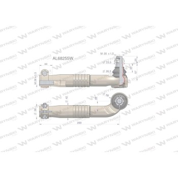 Przegub kierowniczy prawy 269mm- M28x1,5 AL68255 WARYŃSKI-12787