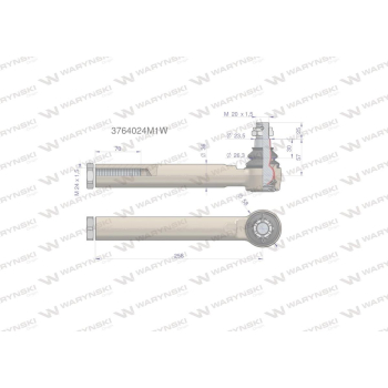 Przegub kierowniczy 258mm- M24x1,5 3764024M1 WARYŃSKI-12827