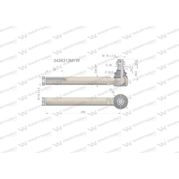 Przegub kierowniczy 250mm- M18x1,5 3426313M1 WARYŃSKI-12850