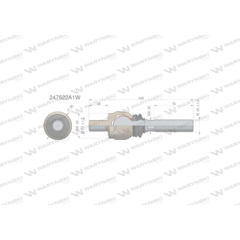 Przegub kierowniczy 208mm- M22x1,5; M24x1,5 247522A1 WARYŃSKI-12904