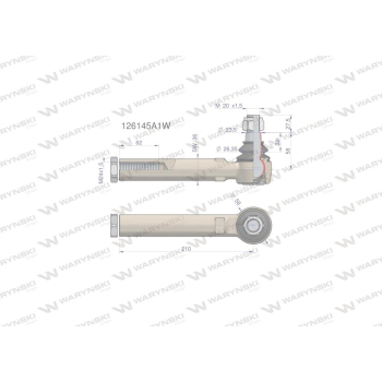 Przegub kierowniczy 210mm- M24x1,5 126145A1 WARYŃSKI-12910