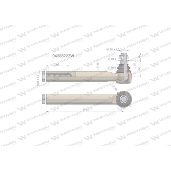 Przegub kierowniczy 271mm- M22x1,5 04388223 WARYŃSKI-12914