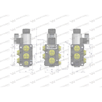 Dzielnik, zawór, elektrozawór kierunkowy elektromagnetyczny kontroli W-E12DVS6/2 (DVS6/50L) G1/2