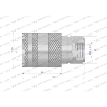 Szybkozłącze hydrauliczne gniazdo M18x1.5 gwint wewnętrzny EURO PUSH-PULL (ISO 7241-A) Waryński-13023