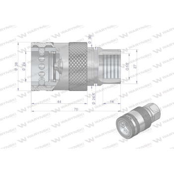 Szybkozłącze hydrauliczne gniazdo G1/2