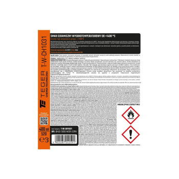 Smar ceramiczny wysokotemperaturowy do 1400°C, 400ml, Teger-130301