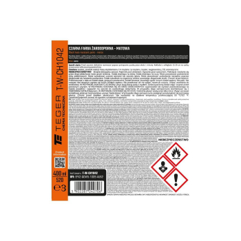 Czarna farba żaroodporna - matowa, 400ml, Teger-130313