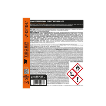Zmywacz do usuwania kleju etykiet i naklejek, 400ml, Teger-130319