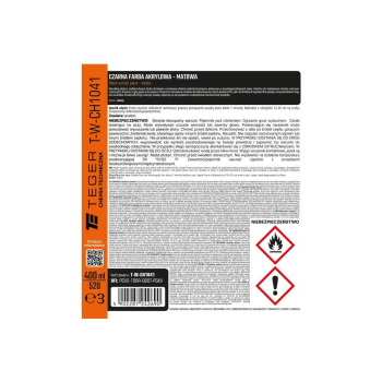 Czarna farba akrylowa - matowa, 400ml, Teger-130331