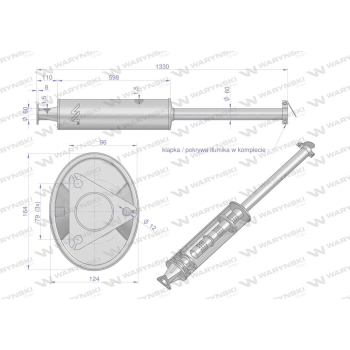 Tłumik 1330mm 7kg ZETOR ( prosty ) INOX WARYŃSKI-130400