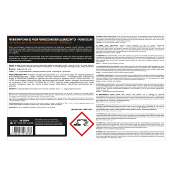 Płyn niskopienny do mycia powierzchni silnie zabrudzonych POWER CLEANING, 5l, Teger-130467