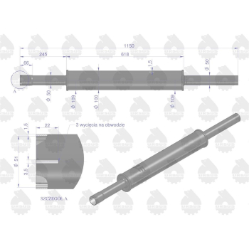 Tłumik 1120mm 3029104M1 prosty MF3 URSUS C-360 3P 3512 Emaliowany ORYGINAŁ URSUS-130494