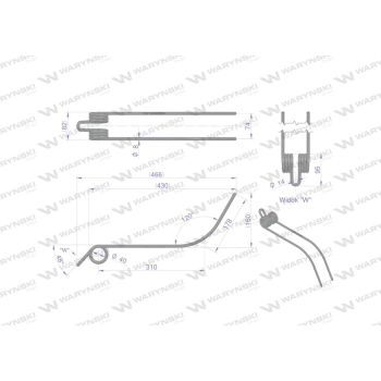 Palec zgrabiarka karuzelowa zastosowanie Deutz Fahr Kverneland 06580259  WARYŃSKI W-0658059-13068