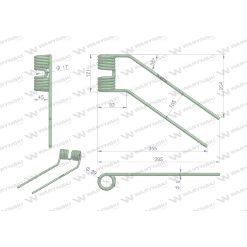 Palec przetrząsarka prawy zastosowanie Fella WARYŃSKI W-461110-13094