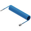 Przewód spiralny kompletny tekalan Poliuretan PU 12X8mm 10bar do kompresora sprężarki L-10mb Niebieski TEGER