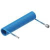 Przewód spiralny kompletny tekalan Poliuretan PU 12X8mm 10bar do kompresora sprężarki L-10mb Niebieski TEGER-131508