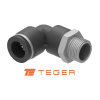 Kolanko wtykowe tekalan  z gwintem zewnętrznym  10mm x 3/8" TEGER,