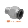 Złączka prosta wtykowa tekalan z gwintem zewnętrznym  6mm x 1/8" TEGER,