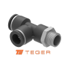 Trójnik wtykowy tekalan  z gwintem zewnętrznym  z boku 4mm x 1/8" TEGER,