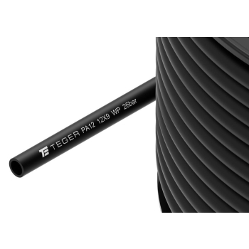 Wąż  tekalan Poliamid PA12 12X9mm 26bar Czarny TEGER,-131512
