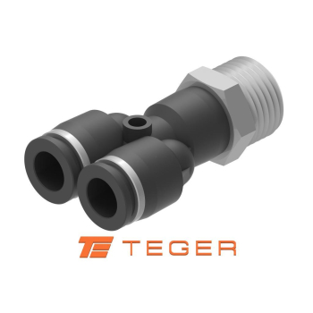 Trójnik wtykowy tekalan  z gwintem zewnętrznym  10mm x 1/2" TEGER,