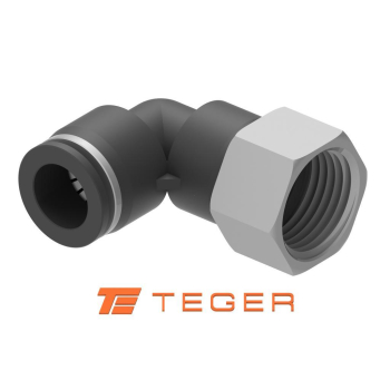 Kolanko wtykowe tekalan  z gwintem wewnętrznym 6mm x 1/4" TEGER,