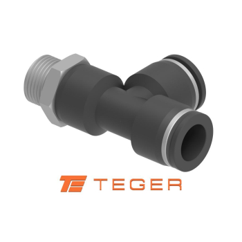 Trójnik wtykowy tekalan  z gwintem zewnętrznym  z boku 10mm x 3/8