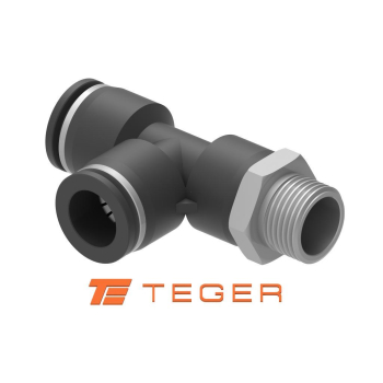 Trójnik wtykowy tekalan  z gwintem zewnętrznym  z boku 12mm x 1/4" TEGER,