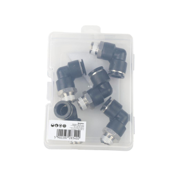 Kolanko wtykowe tekalan  z gwintem zewnętrznym  12mm x 3/8