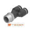 Trójnik wtykowy tekalan  z gwintem zewnętrznym  12mm x 1/2
