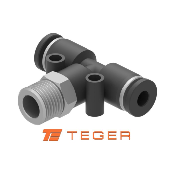 Trójnik wtykowy tekalan  z gwintem zewnętrznym  u góry 8mm x 1/8" TEGER,