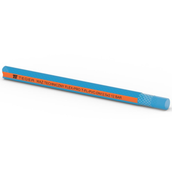 Wąż techniczny zbrojony FLEX-PRO PVC 12.5x2 trzywarstwowy 12bar  TEGER,-132112
