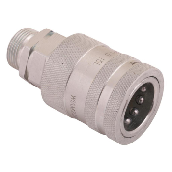 Szybkozłącze hydrauliczne gniazdo z eliminatorem ciśnienia M22x1.5 gwint zew. EURO PUSH-PULL (9100822G) (ISO 7241-A) Waryński (opakowanie 10szt)