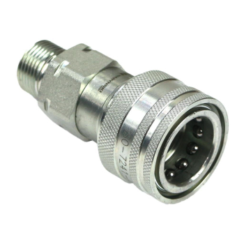 Szybkozłącze hydrauliczne gniazdo z eliminatorem ciśnienia M18x1.5 gwint zewnętrzny EURO (9100818G) (ISO 7241-A) Waryński (opakowanie 10szt)
