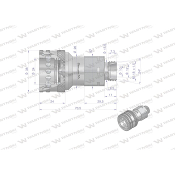 Szybkozłącze hydrauliczne gniazdo z eliminatorem ciśnienia M18x1.5 gwint zewnętrzny EURO (9100818G) (ISO 7241-A) War