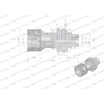 Szybkozłącze hydrauliczne gniazdo long z eliminatorem ciśnienia M22x1.5 gwint zewnętrzny EURO (504900) (9199822G/ST)